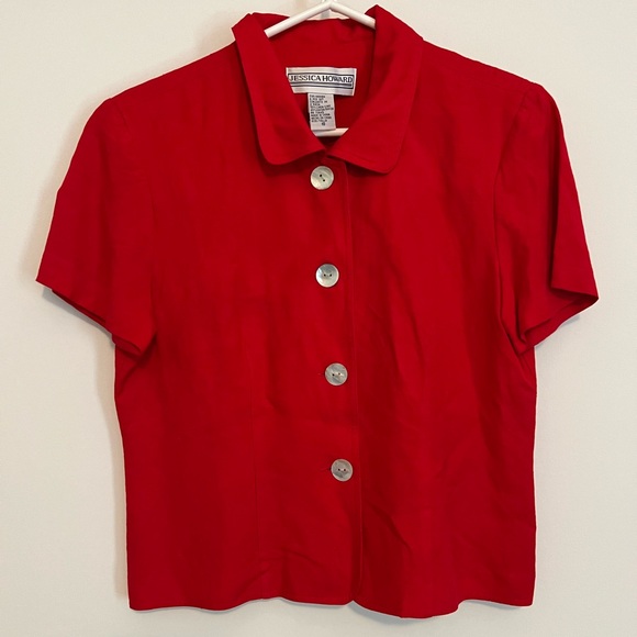 Vintage Jessica Howard Linen Blouse Size 10 - Picture 1 of 4